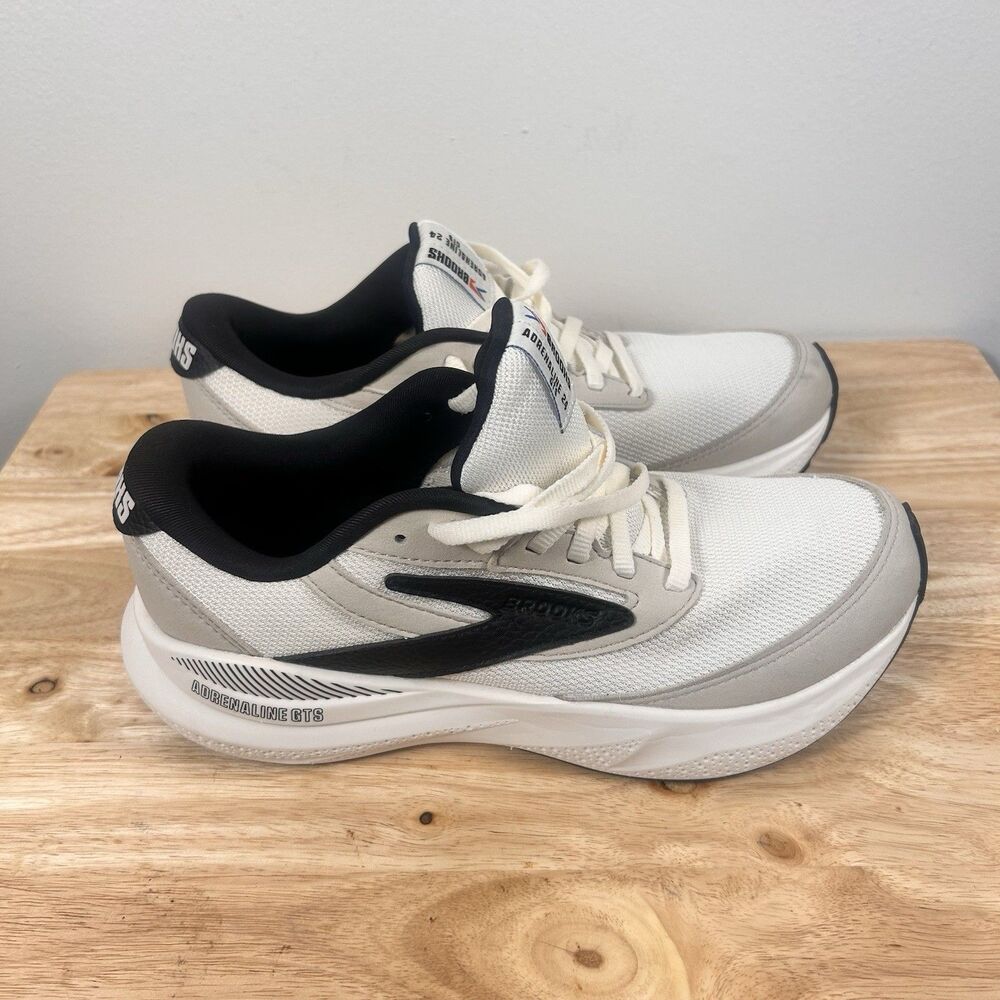 Brooks Adrenaline GTS Women’s 8.5 B Running Shoes White Cream Black NWOB